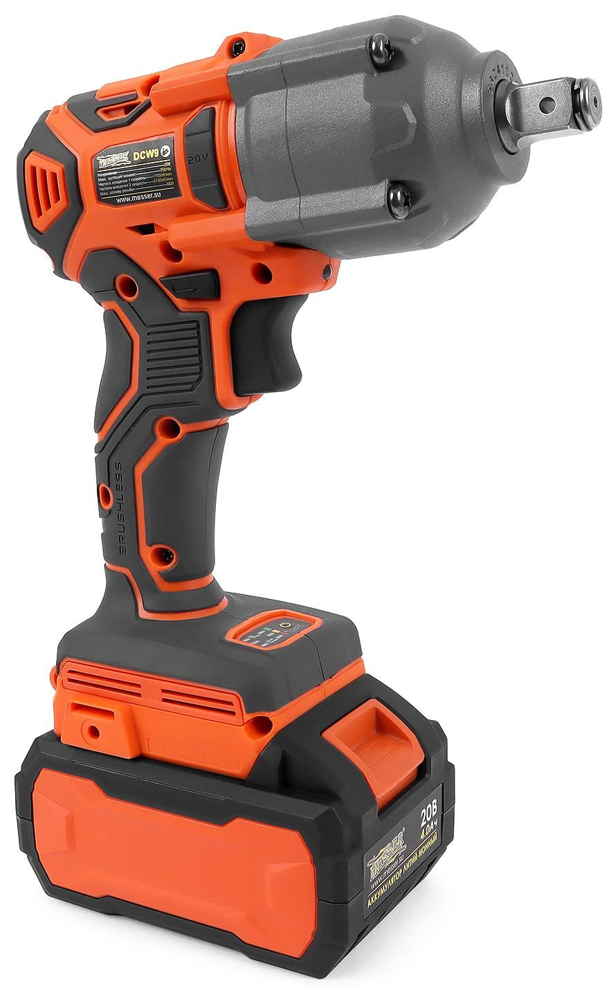 Гайковерт аккумуляторный ударный 750 Нм М20 6 Ач DCW9 Messer 05-41-096 - фото